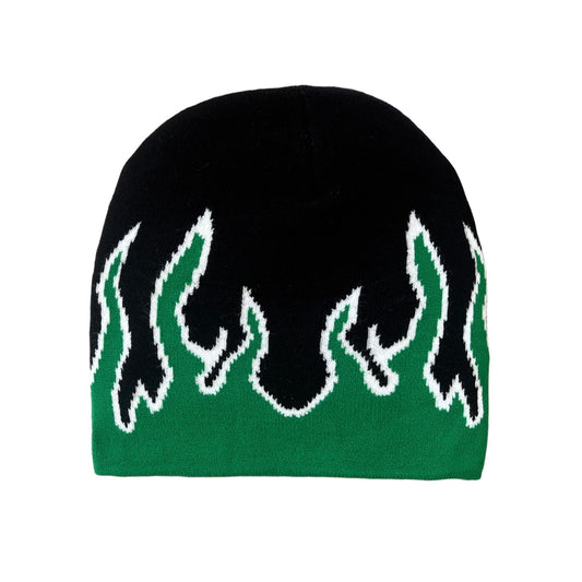 Green Flames Beanie