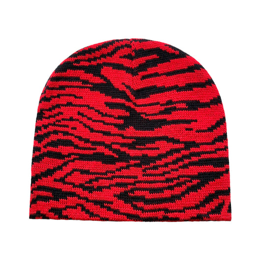 Red Zebra Print Beanie