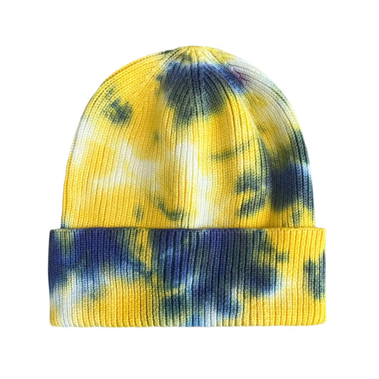 Yellow/ blue Tie Dye Beanie