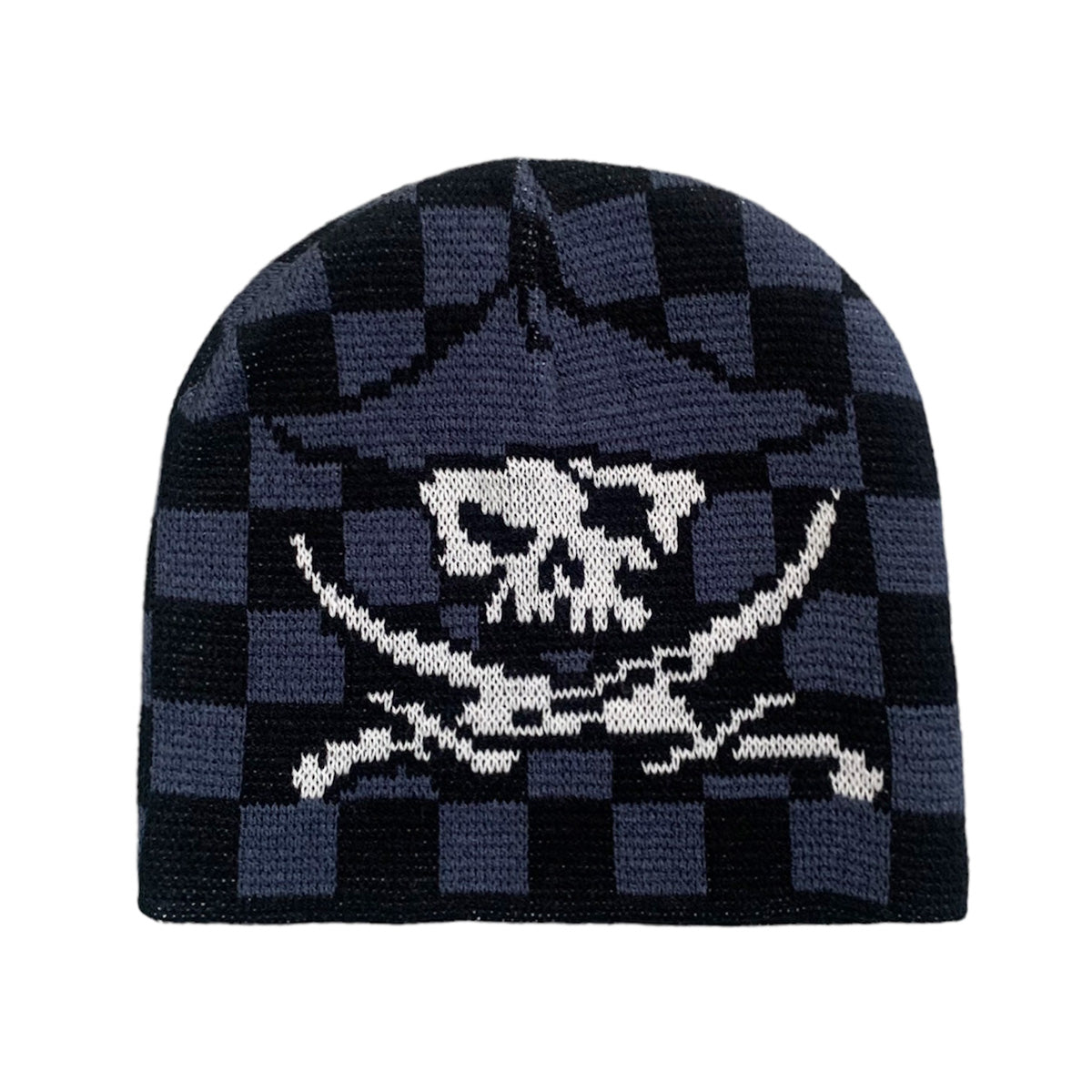 Checkered Pirate Skull Beanie