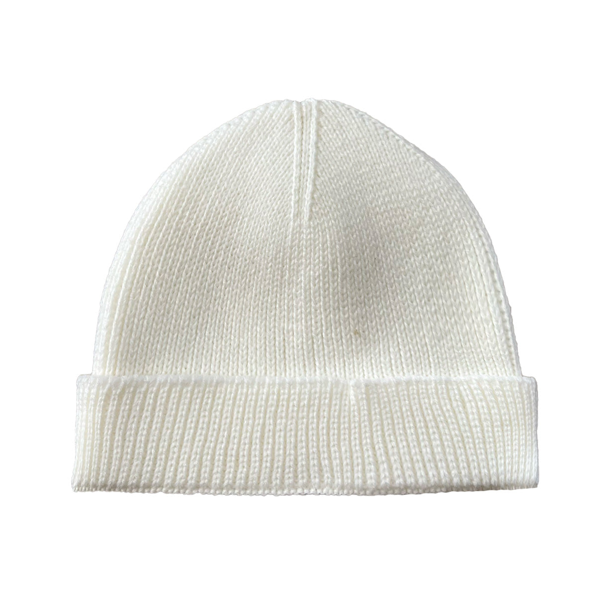 White Ribbed Beanie