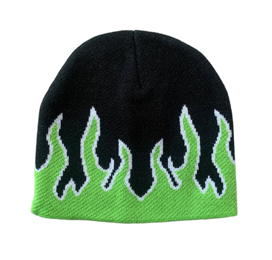 Green Flames Beanie