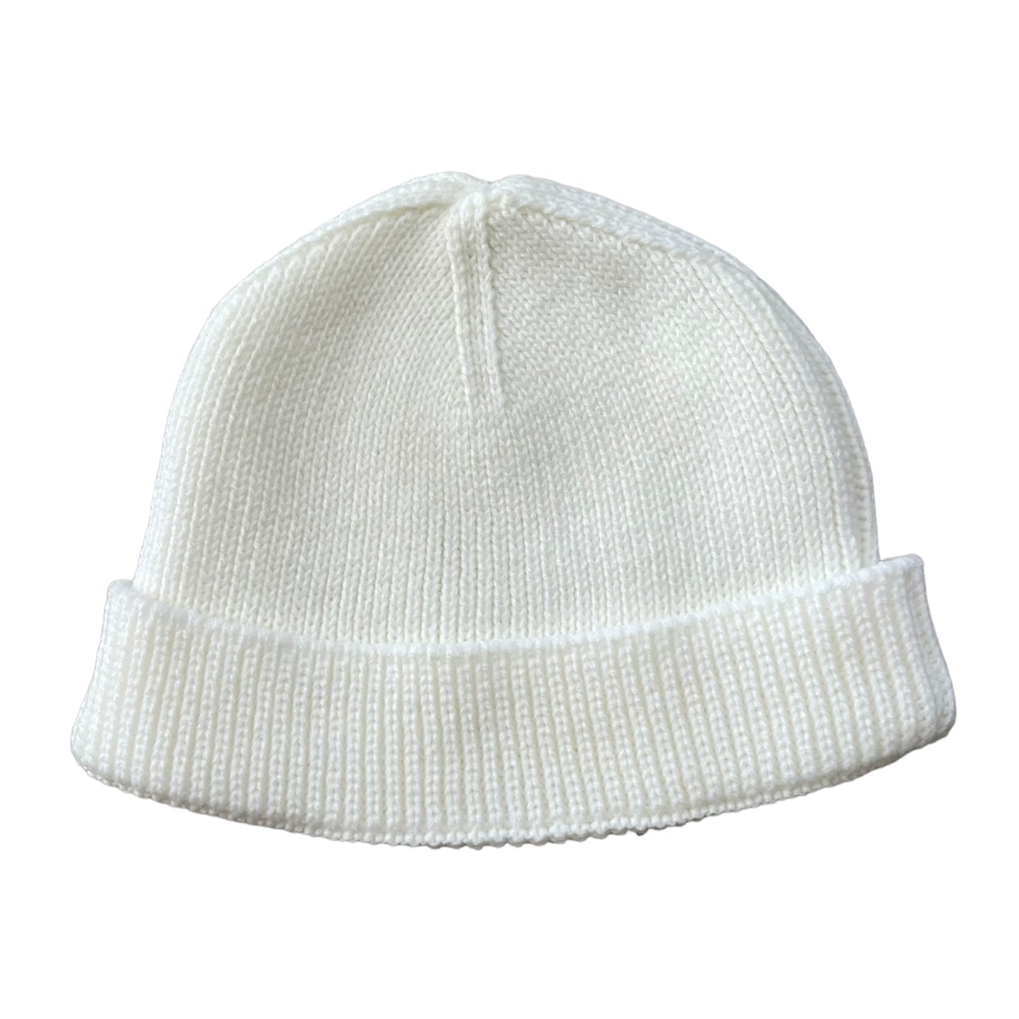 White Ribbed Beanie